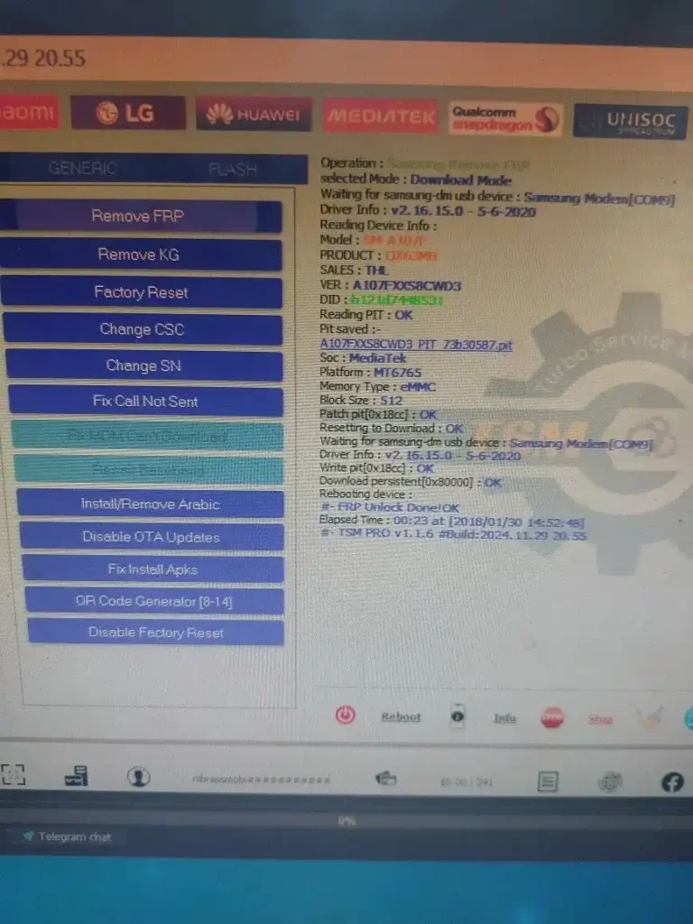 Sm A107f Remove Frp Lock With Tsm Tool