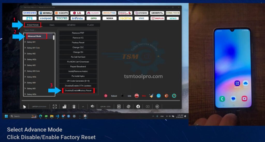 Samsung Enable Disable Factory Reset