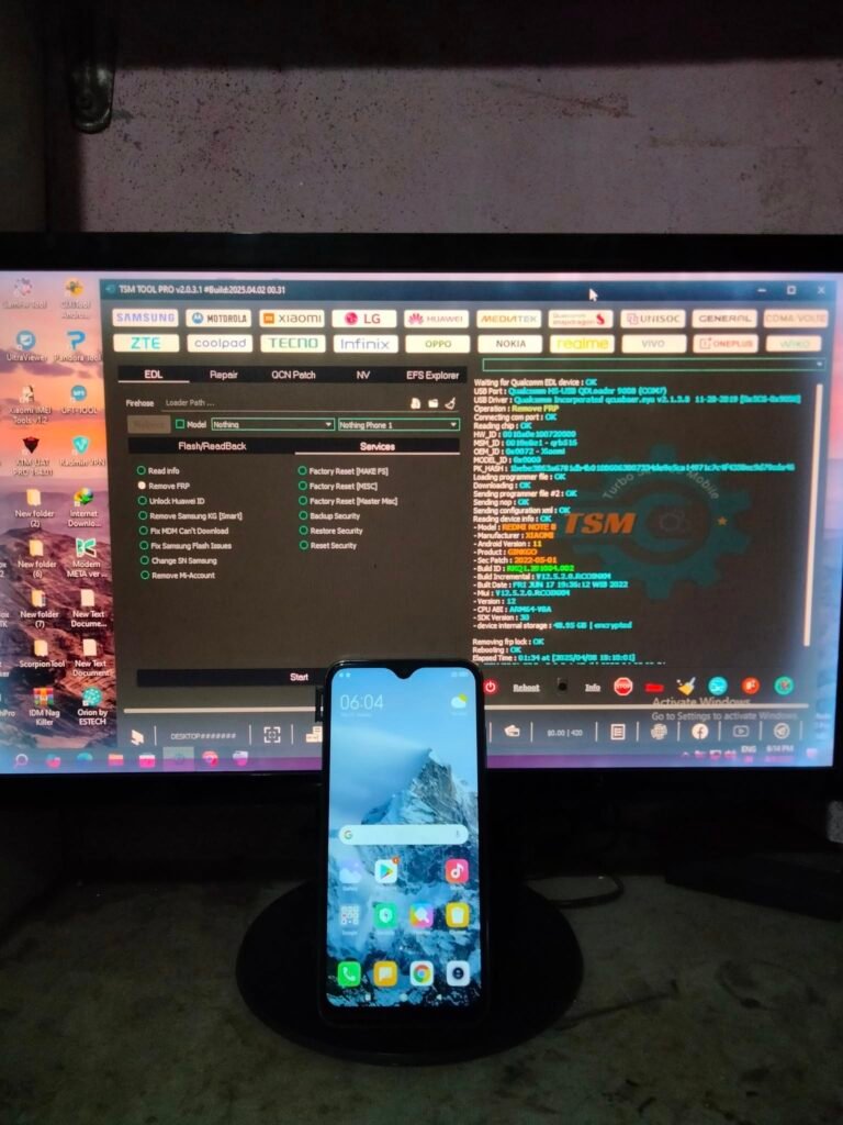 Redmi note 8 frp remove with tsm tool