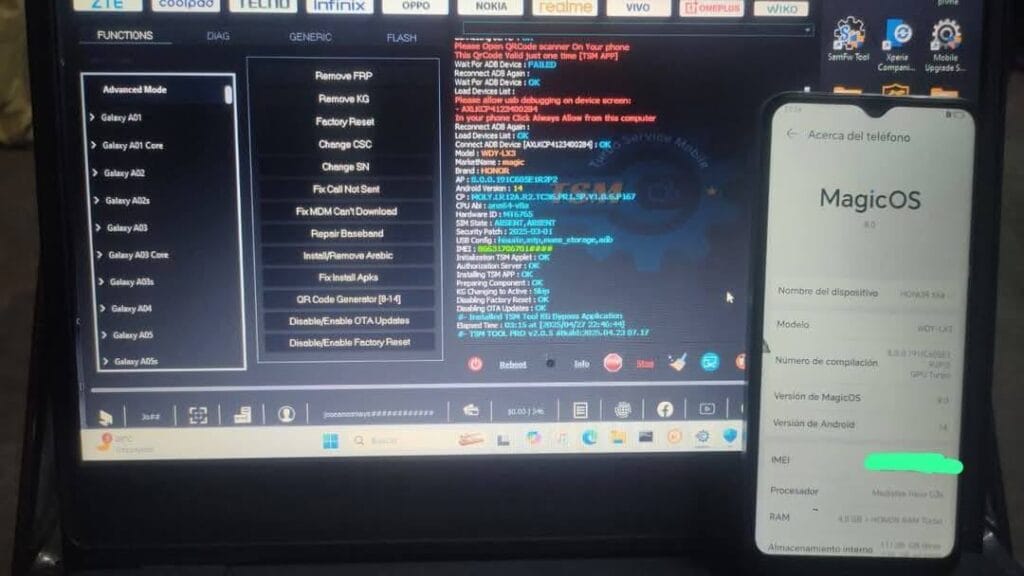 Honor x6a wdf lx3 remove kg lock with tsm tool