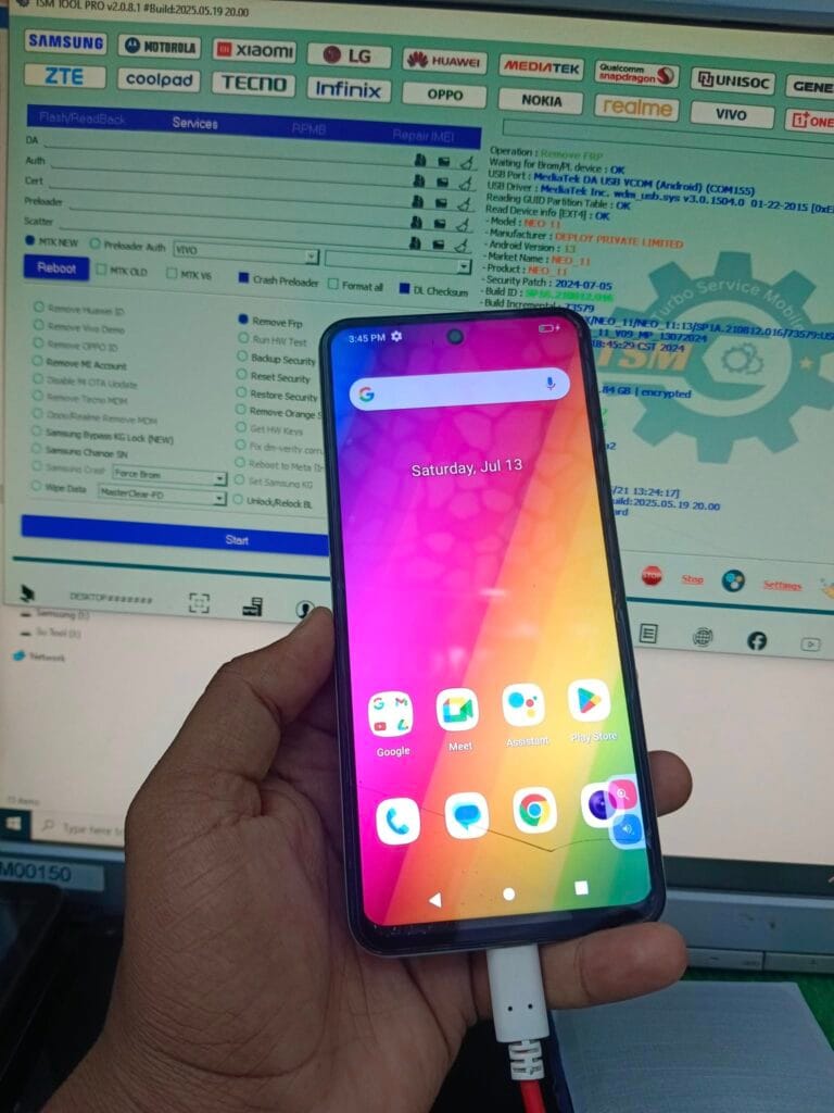 Sparx neo 11 android 13 frp lock remove with tsm tool