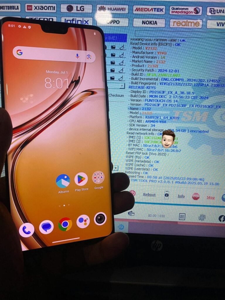 Vivo v23 pro v2132 remove frp lock with tsm tool pro