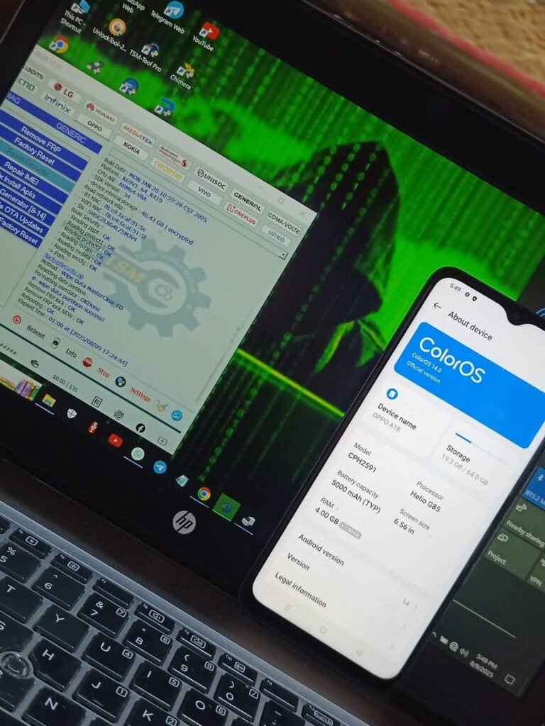 Oppo a18 remove frp lock with tsm tool