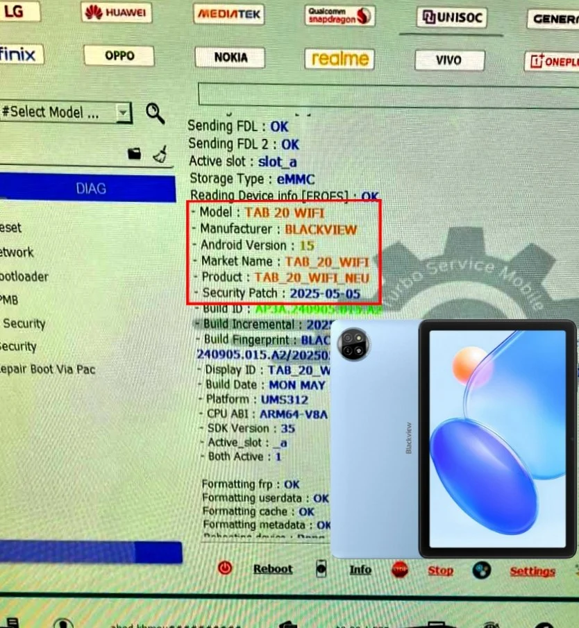 TSM Tool Pro FRP Unlock - Device Detection Screenshot