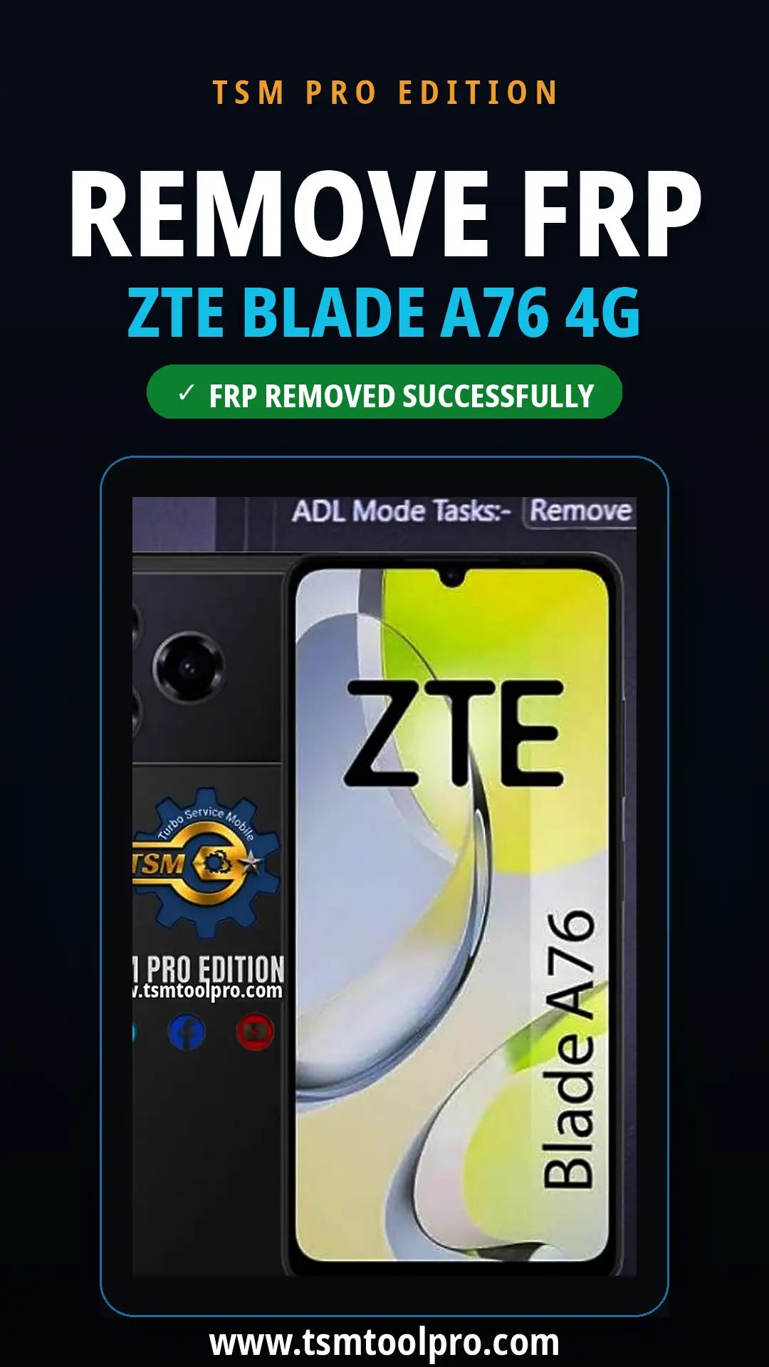 Remove FRP ZTE Blade A76 4G